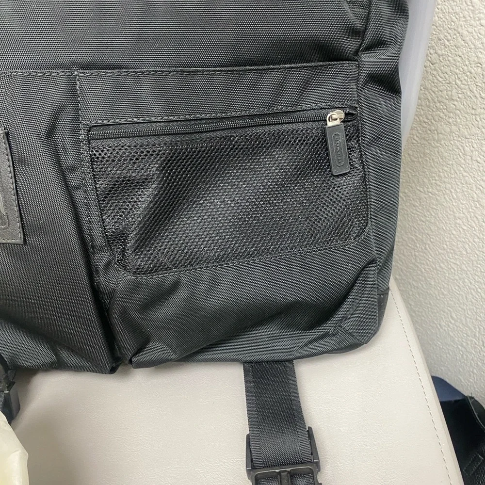 Coach Voyager Black Messenger Bag/ Travel Bag With Silver Accents - NWOT